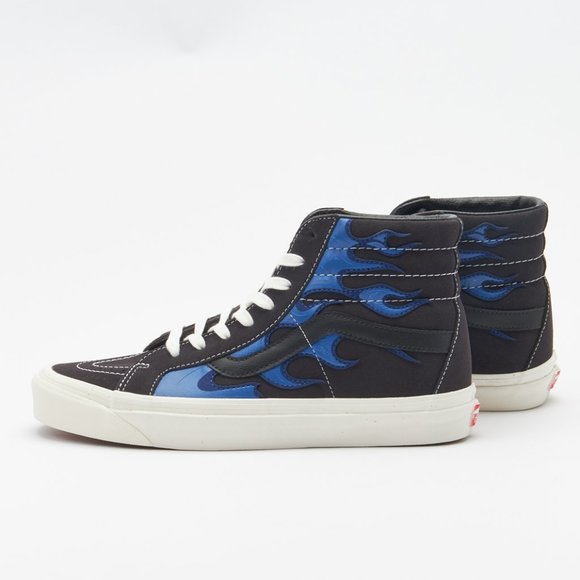 Vans Anaheim Factory SK8-Hi 38 DX Skate Shoes Men's Black Layered Blue Flame - Picture 3 of 16